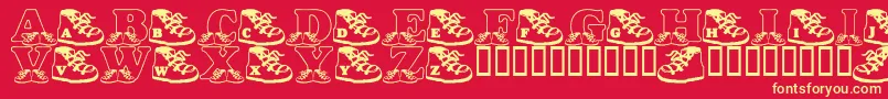 LmsBabyHaydensShoes Font – Yellow Fonts on Red Background