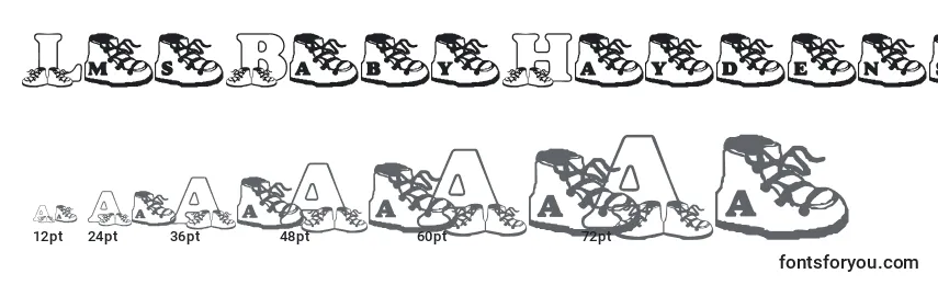 LmsBabyHaydensShoes Font Sizes