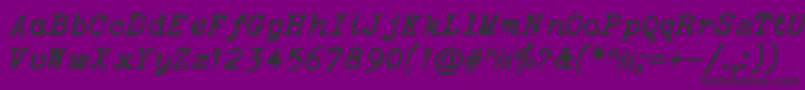 ItalicTypewriter Font – Black Fonts on Purple Background