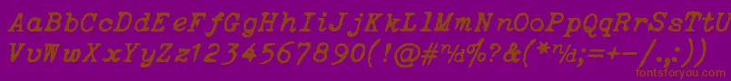 More about ItalicTypewriter Font ItalicTypewriter Font – Brown Fonts on Purple Background
