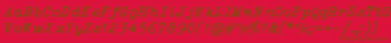 ItalicTypewriter Font – Brown Fonts on Red Background