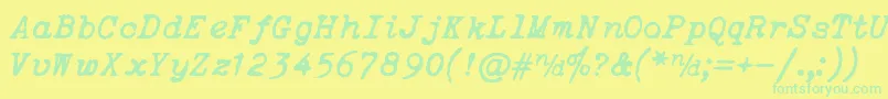 ItalicTypewriter Font – Green Fonts on Yellow Background