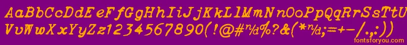 ItalicTypewriter Font – Orange Fonts on Purple Background