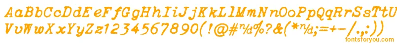 Lisätietoja ItalicTypewriter-fontista ItalicTypewriter-fontti – oranssit fontit valkoisella taustalla