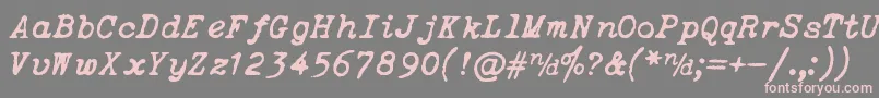 ItalicTypewriter Font – Pink Fonts on Gray Background