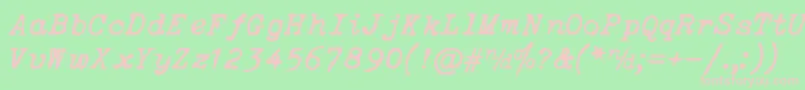 ItalicTypewriter Font – Pink Fonts on Green Background