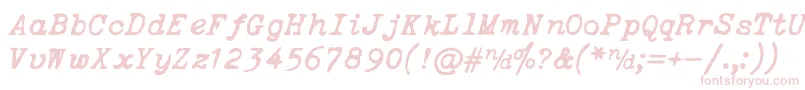 ItalicTypewriter Font – Pink Fonts on White Background