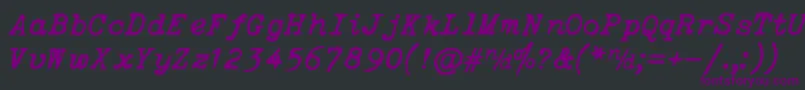ItalicTypewriter Font – Purple Fonts on Black Background