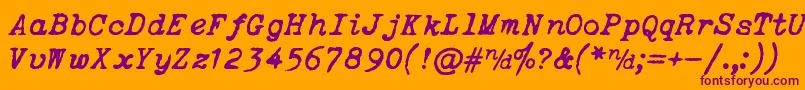 More about ItalicTypewriter Font ItalicTypewriter Font – Purple Fonts on Orange Background