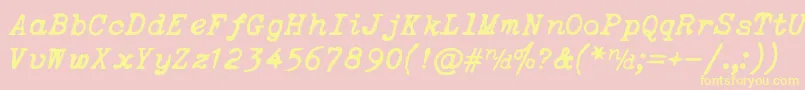 ItalicTypewriter Font – Yellow Fonts on Pink Background