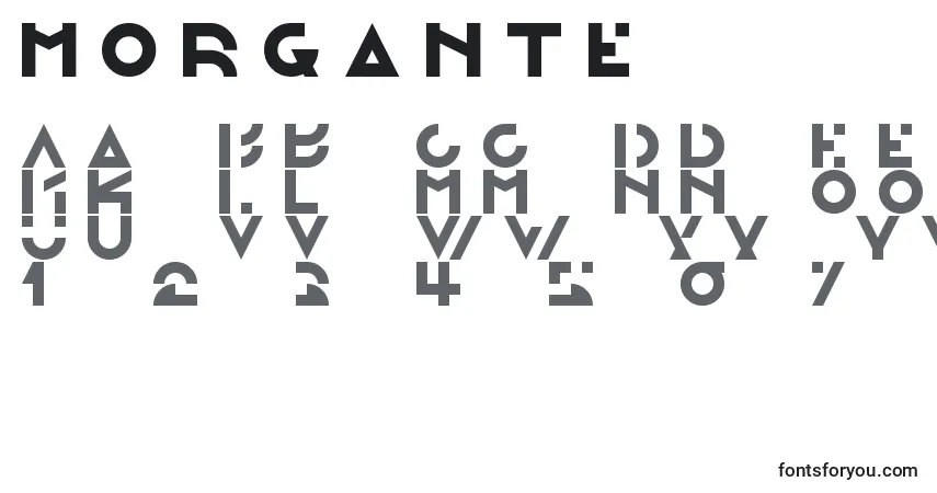 Fuente Morgante - alfabeto, números, caracteres especiales