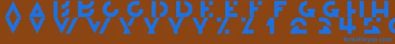 Morgante-Schriftart – Blaue Schriften auf braunem Hintergrund
