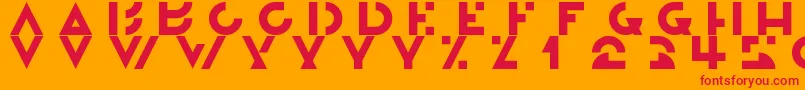 フォントMorgante – オレンジの背景に赤い文字