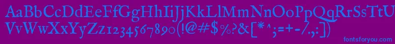 Imfeenrm28p Font – Blue Fonts on Purple Background