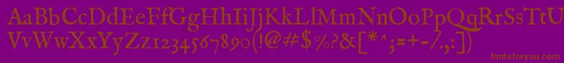 Imfeenrm28p Font – Brown Fonts on Purple Background