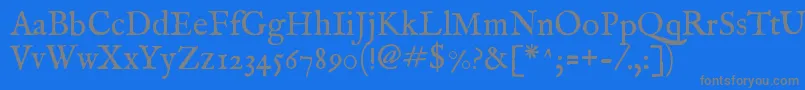Imfeenrm28p Font – Gray Fonts on Blue Background