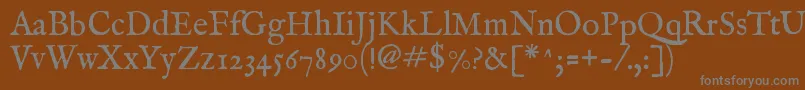 Imfeenrm28p Font – Gray Fonts on Brown Background