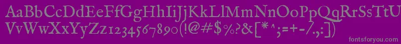 Imfeenrm28p Font – Gray Fonts on Purple Background
