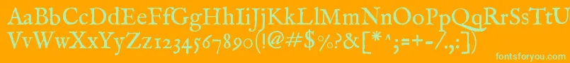 Imfeenrm28p Font – Green Fonts on Orange Background