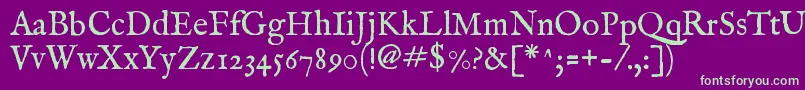 Imfeenrm28p Font – Green Fonts on Purple Background