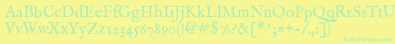 Imfeenrm28p Font – Green Fonts on Yellow Background