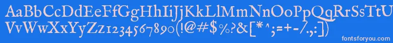 Imfeenrm28p Font – Pink Fonts on Blue Background