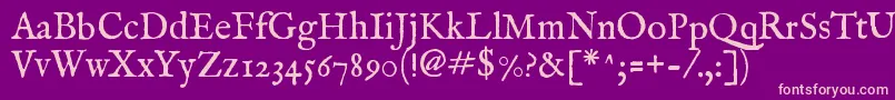 Imfeenrm28p Font – Pink Fonts on Purple Background
