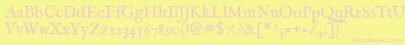 Imfeenrm28p Font – Pink Fonts on Yellow Background