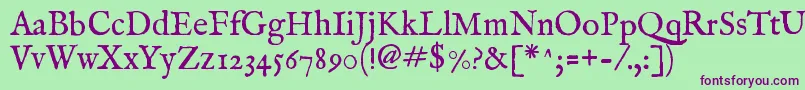 Imfeenrm28p Font – Purple Fonts on Green Background