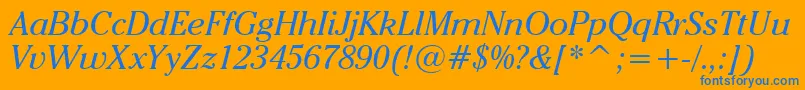 CheltenhamItcBookItalicBt Font – Blue Fonts on Orange Background