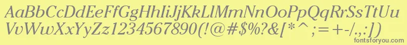 CheltenhamItcBookItalicBt Font – Gray Fonts on Yellow Background