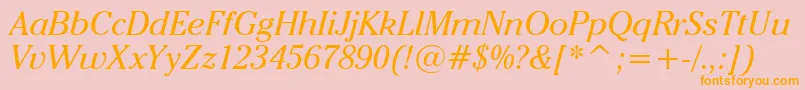 CheltenhamItcBookItalicBt Font – Orange Fonts on Pink Background