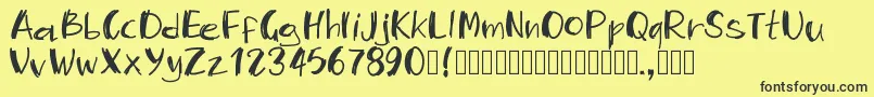 Pwmambo Font – Black Fonts on Yellow Background