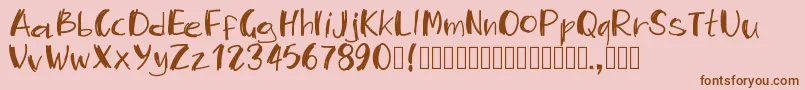 Pwmambo Font – Brown Fonts on Pink Background