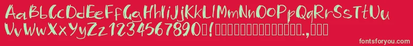 Pwmambo Font – Green Fonts on Red Background