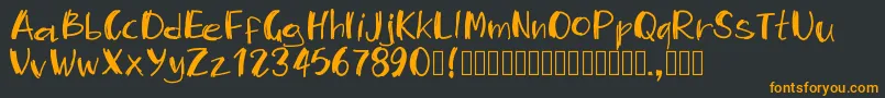 Pwmambo-Schriftart – Orangefarbene Schriften auf schwarzem Hintergrund