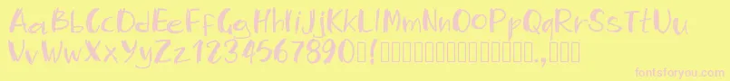 Pwmambo Font – Pink Fonts on Yellow Background