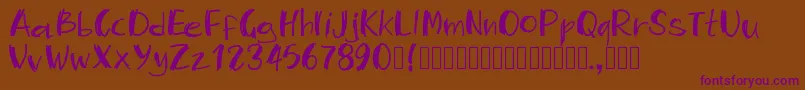 Pwmambo Font – Purple Fonts on Brown Background