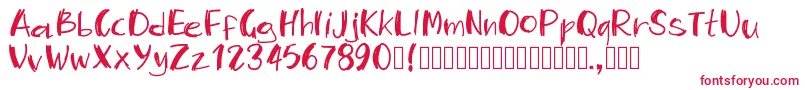 Pwmambo Font – Red Fonts on White Background