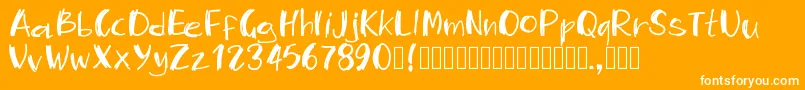 Pwmambo Font – White Fonts on Orange Background
