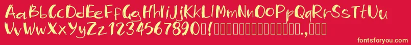Pwmambo Font – Yellow Fonts on Red Background