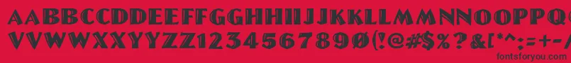 Linolschrift Font – Black Fonts on Red Background