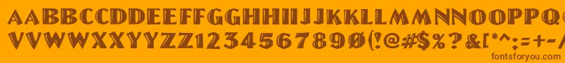 Linolschrift Font – Brown Fonts on Orange Background