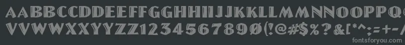 Linolschrift-fontti – harmaat kirjasimet mustalla taustalla