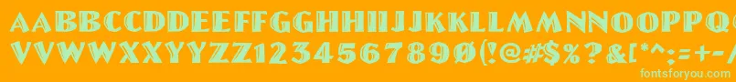 Linolschrift Font – Green Fonts on Orange Background