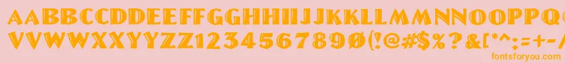 Linolschrift Font – Orange Fonts on Pink Background