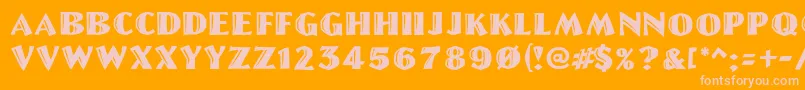 Linolschrift Font – Pink Fonts on Orange Background