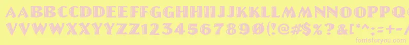 Linolschrift Font – Pink Fonts on Yellow Background