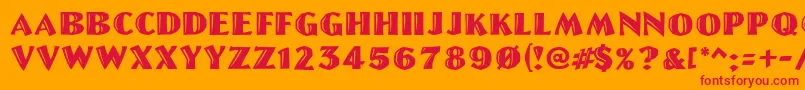 Linolschrift Font – Red Fonts on Orange Background