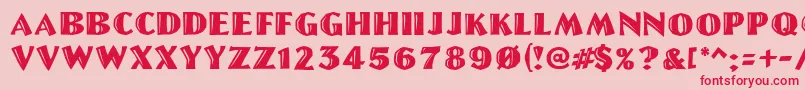 Linolschrift-Schriftart – Rote Schriften auf rosa Hintergrund